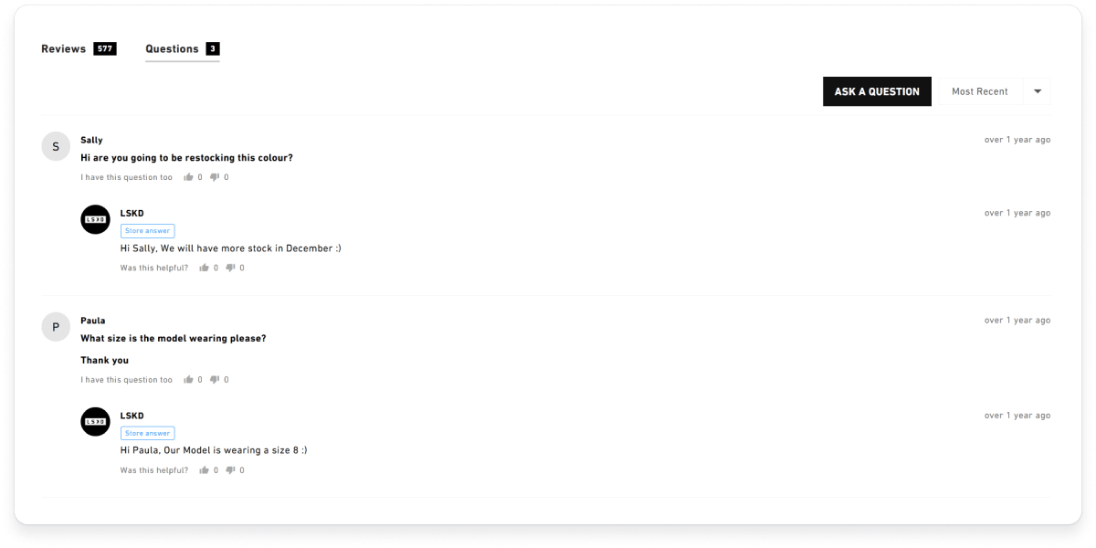 Q&A widget for LSKD