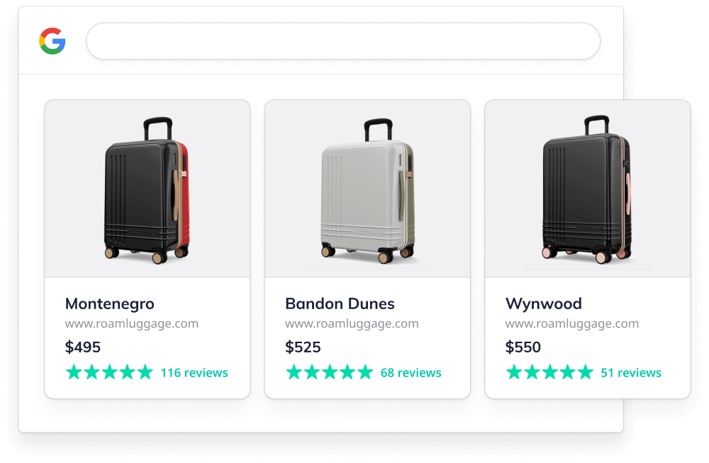 Results for ROAM Luggage on Google Shopping