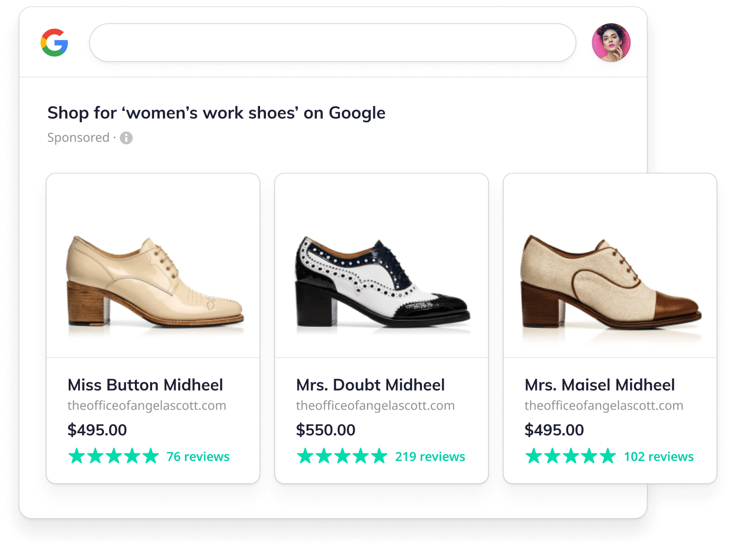Google shopping ads for The Office of Angela Scott products