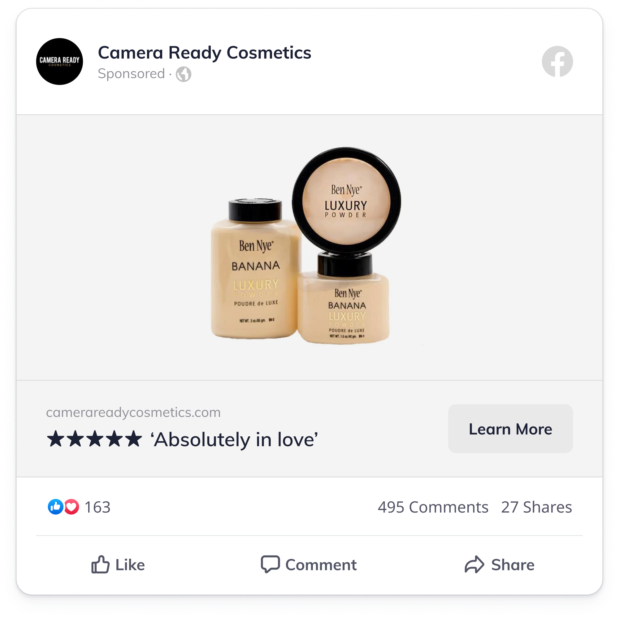 Facebook retargeting ad