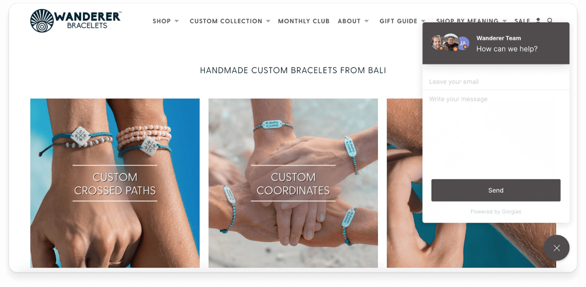 Live chat for Wanderer Bracelets