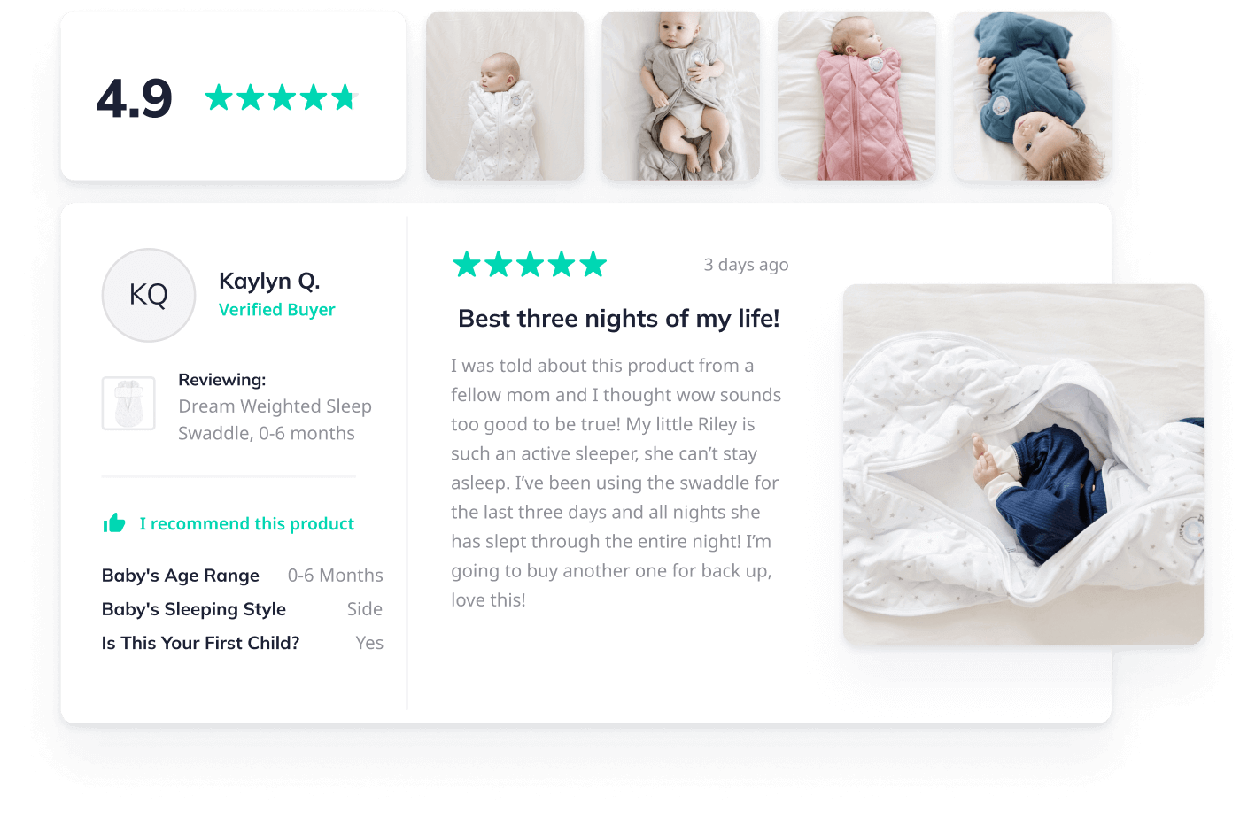 Reviews widget for Dreamland Baby