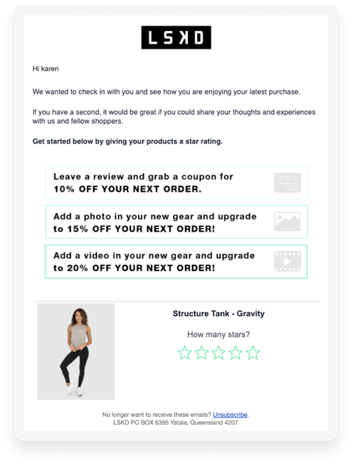 Review request email for LSKD