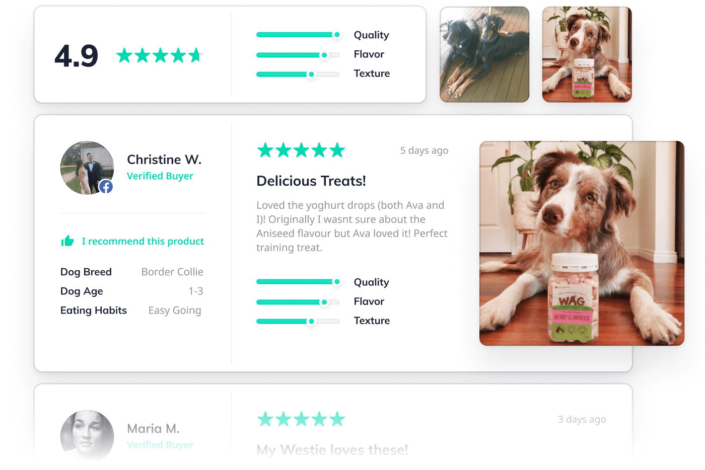 Okendo reviews widget for WAG