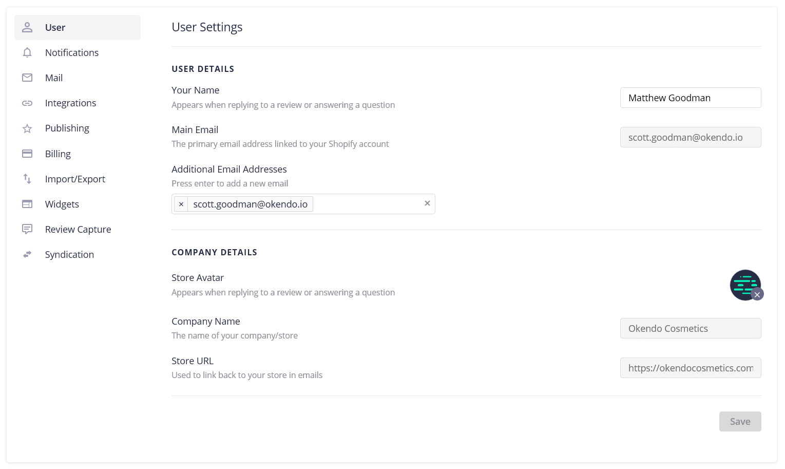Screenshot of new settings layout
