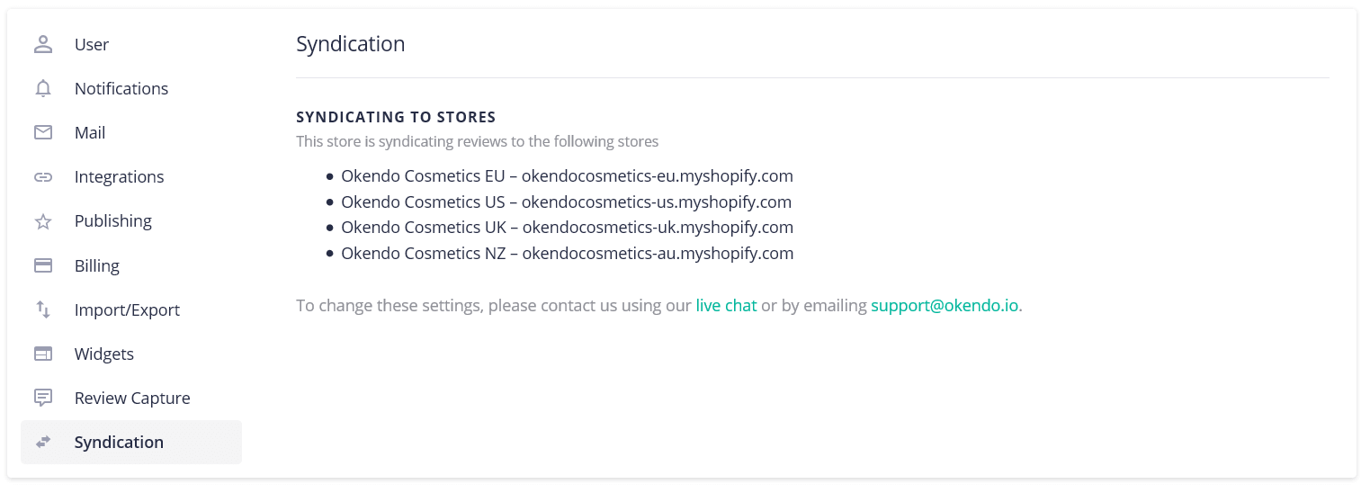 Screenshot of new syndication settings