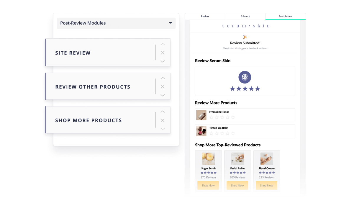 Screenshot of the new Post-Review modules