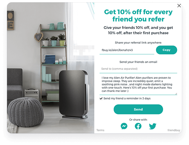 Screenshot of Alen Air Purifiers