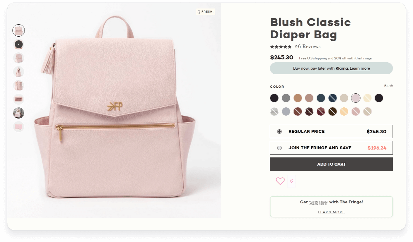 View of 'Freshly Picked' product with Okendo Reviews star rating snippet