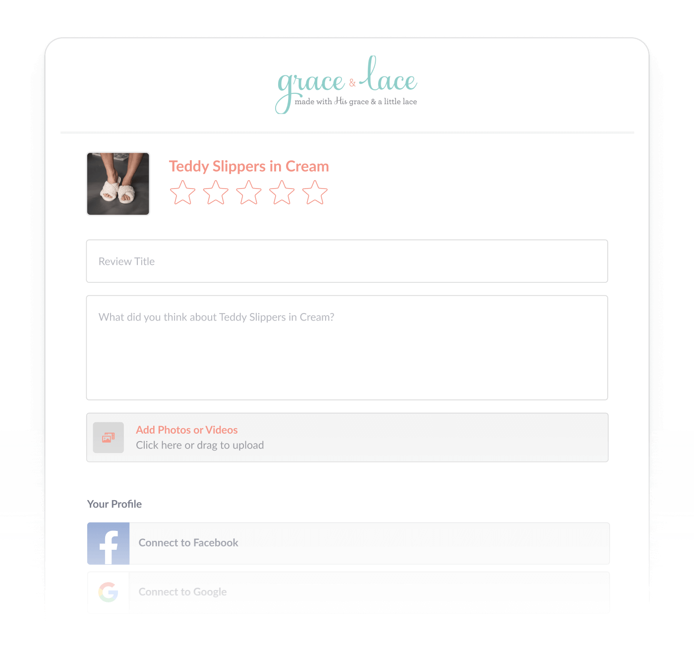 Okendo Recorder 2.0 (Enhanced Review Capture Form) for a Grace & Lace product