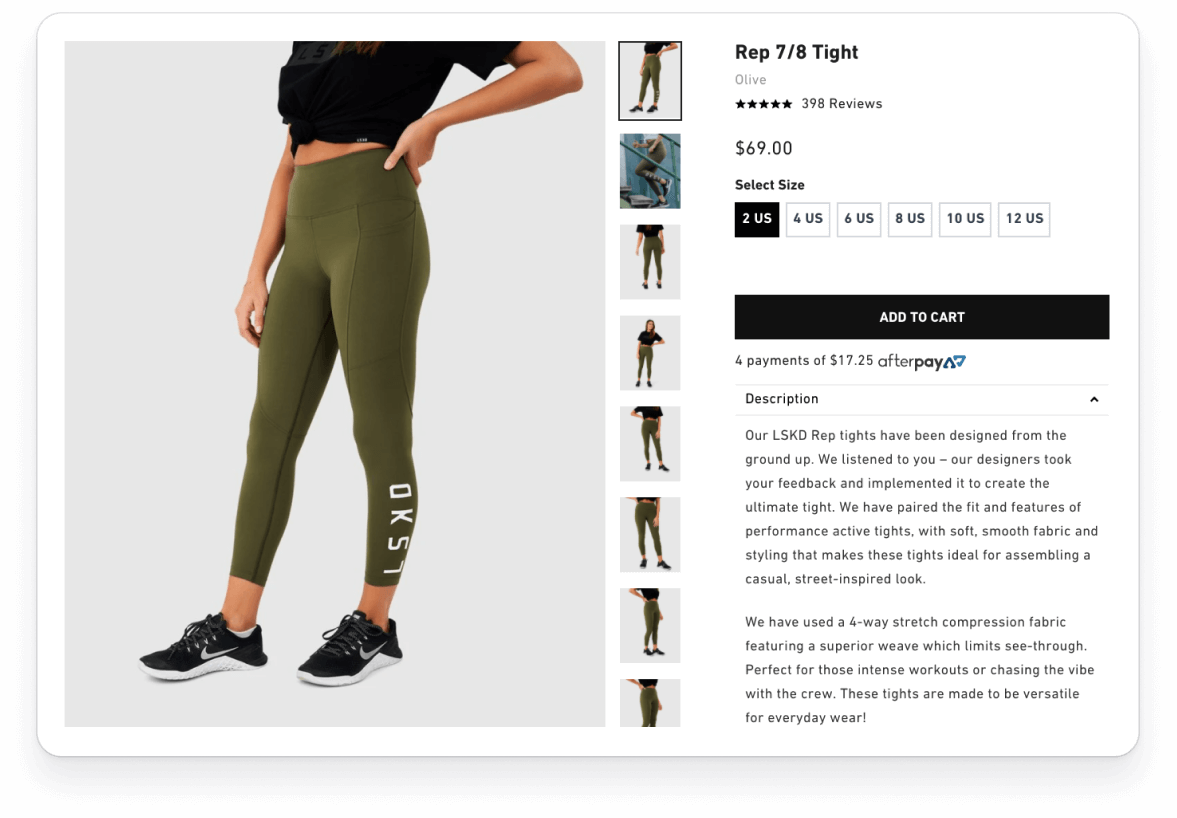 View of LSKD product with Okendo Reviews star rating snippet