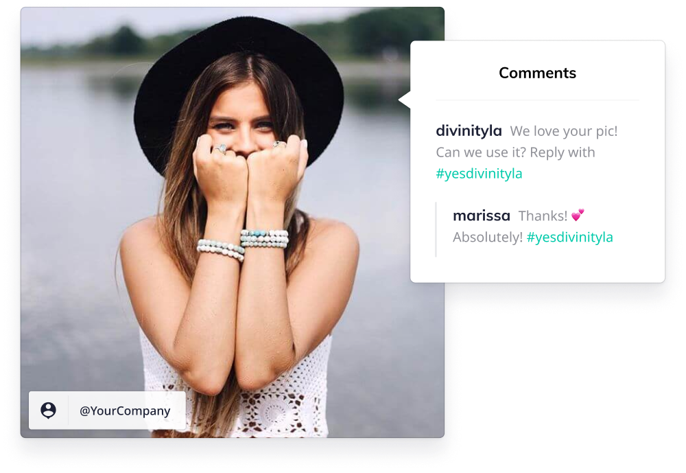 Automated message asking to use UGC from user