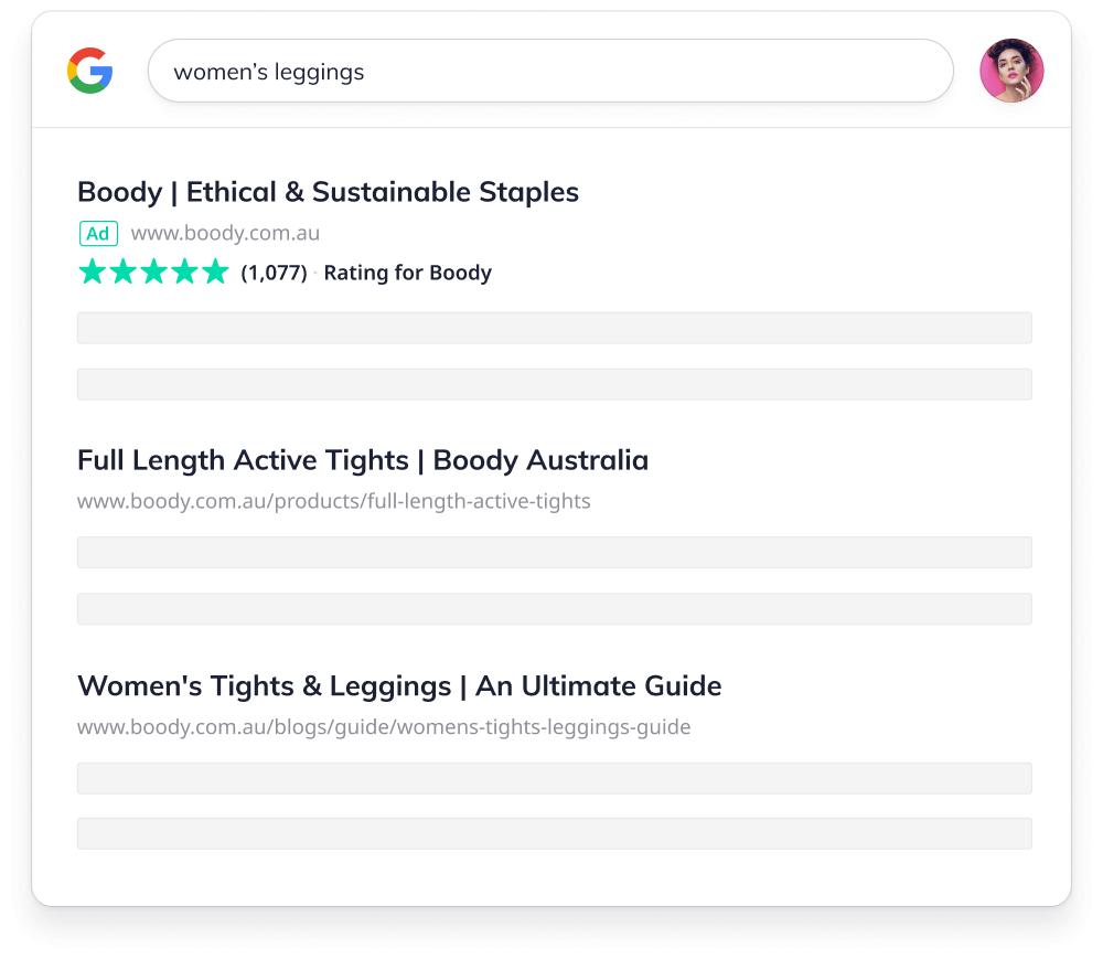 Google search results for 'Womens leggings'