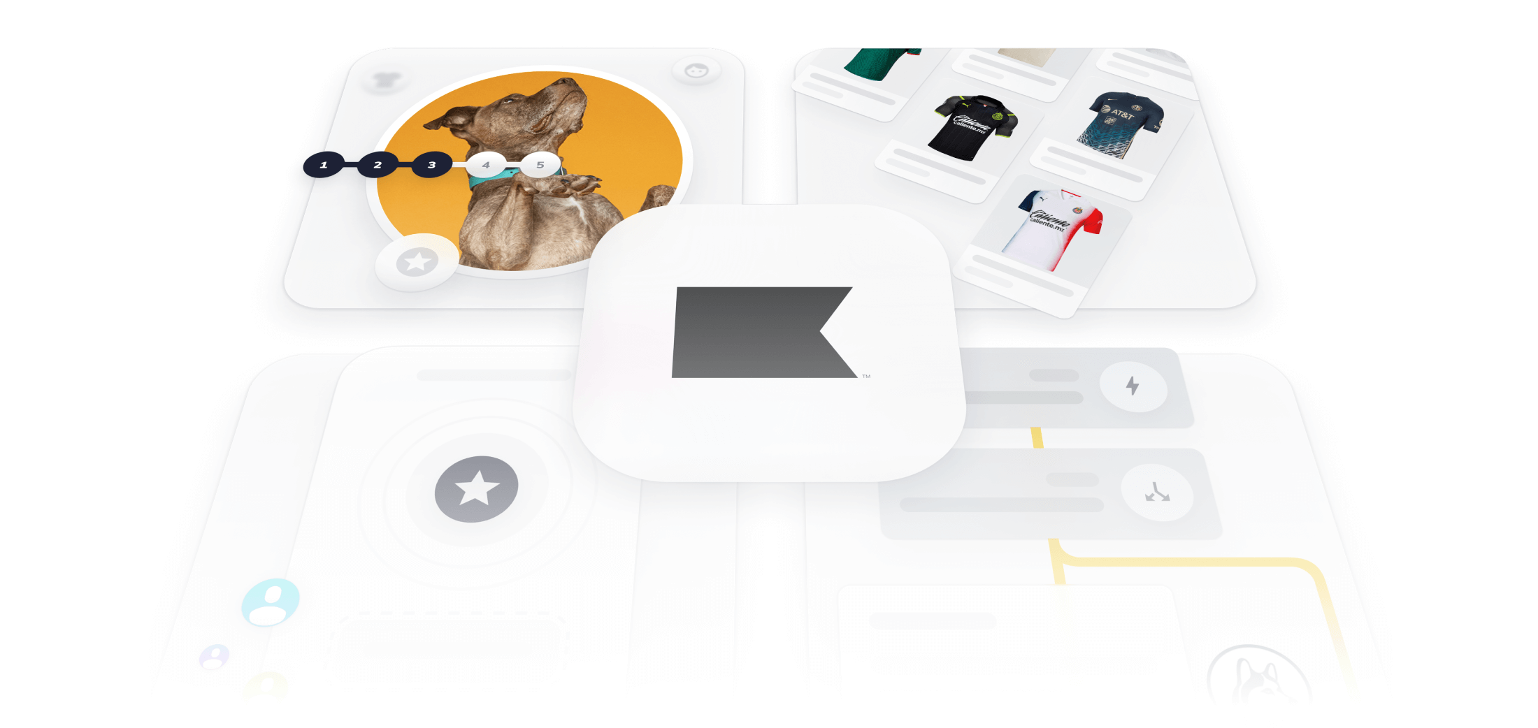 Graphic with Klaviyo logo representing a library of use cases