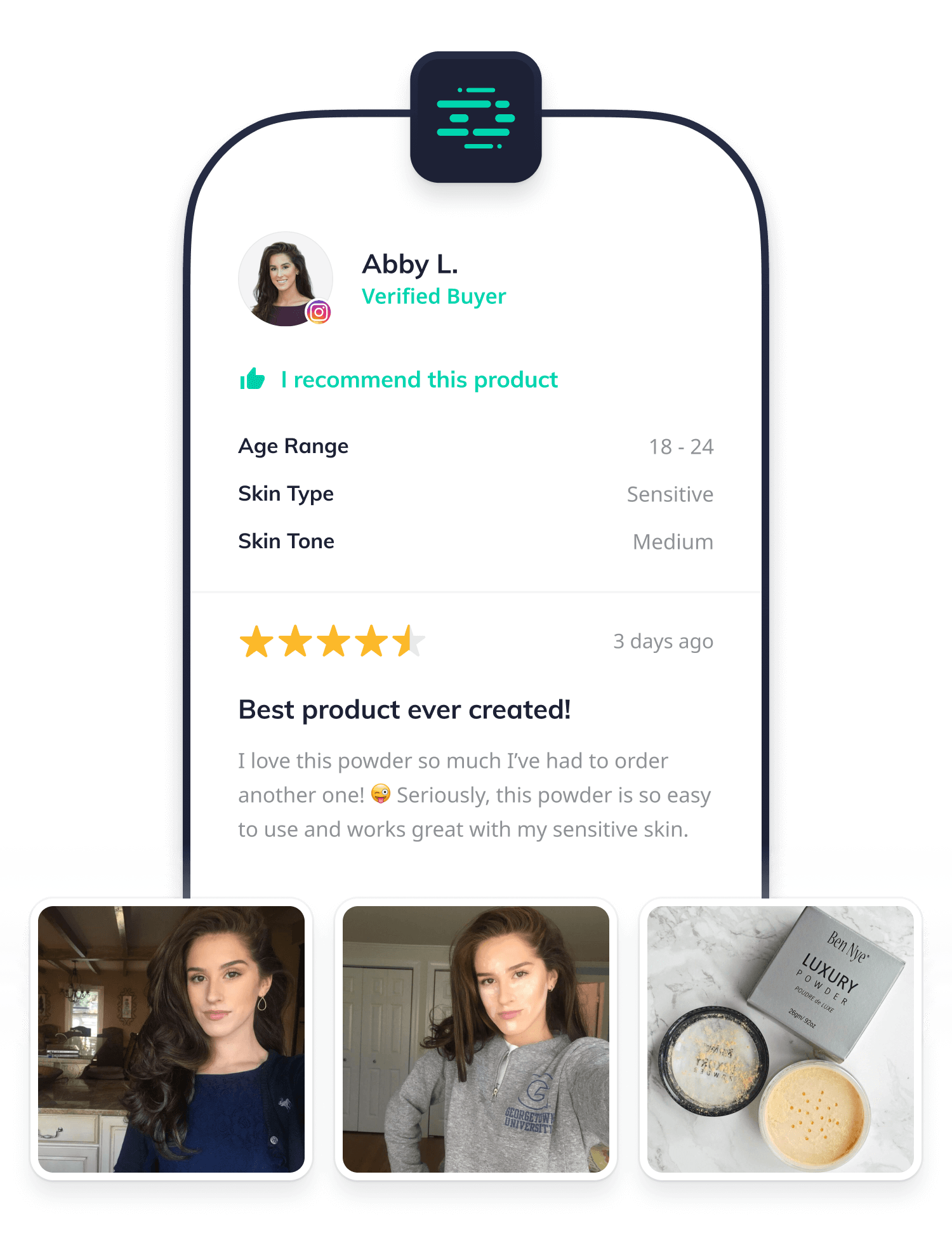 Example review on mobile device
