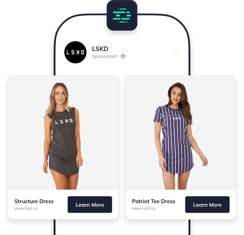 Sponsored ads for LSKD products on social media
