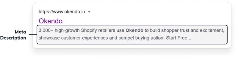 Meta description for Okendo shown in Google search results