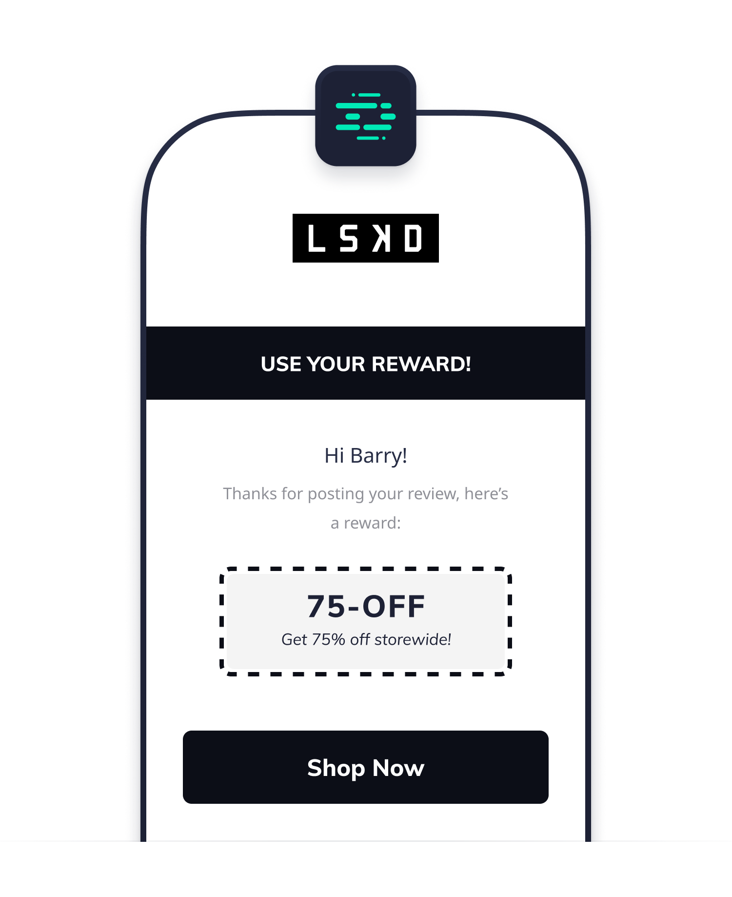 Coupon email for LSKD