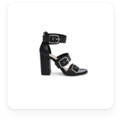 Black leather sandals