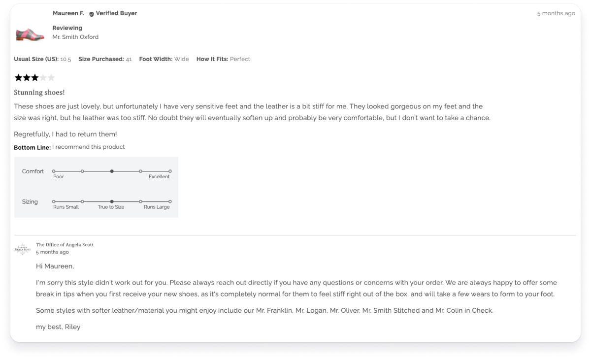 Negative review response for The Office of Angela Scott