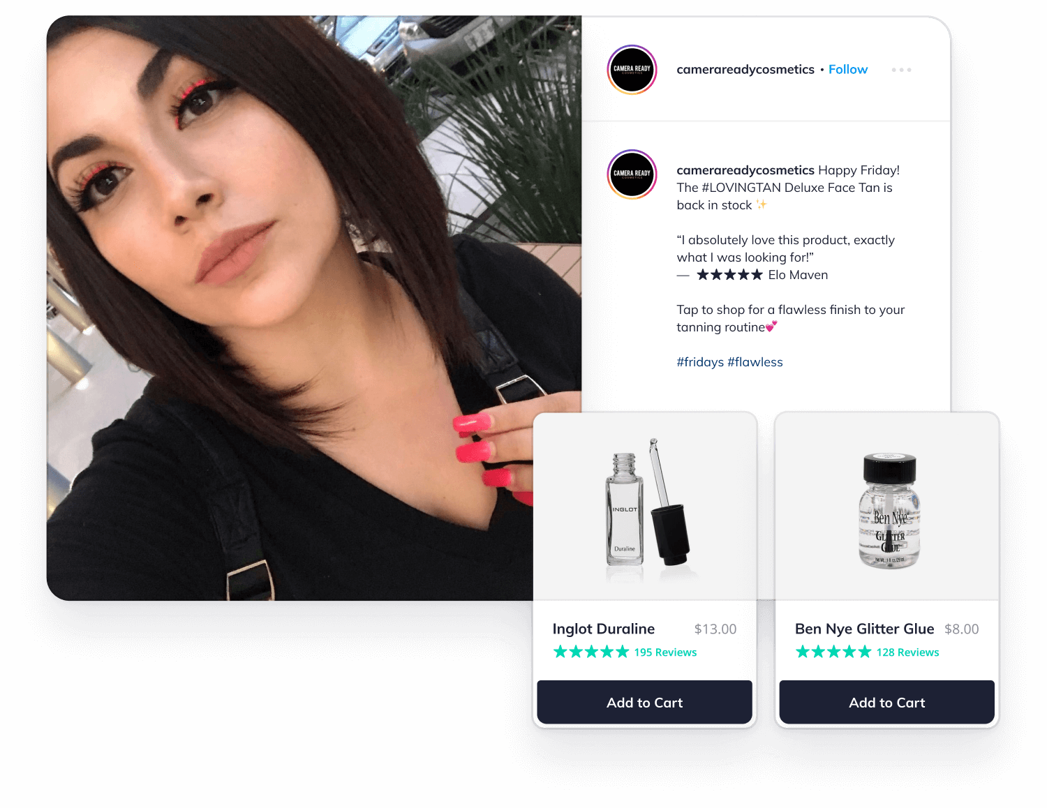 Instagram post with UGC from products