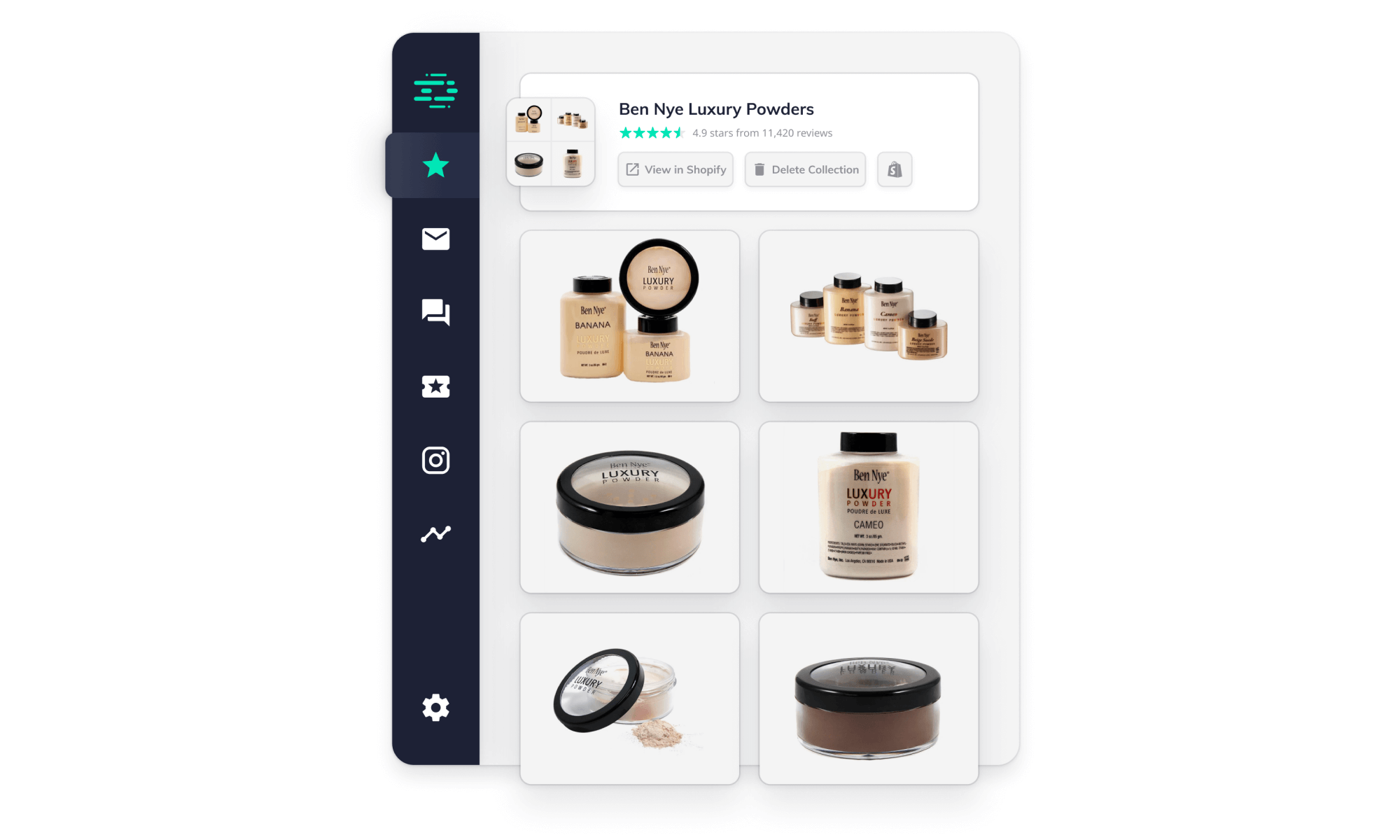 Okendo Admin with Shopify collection