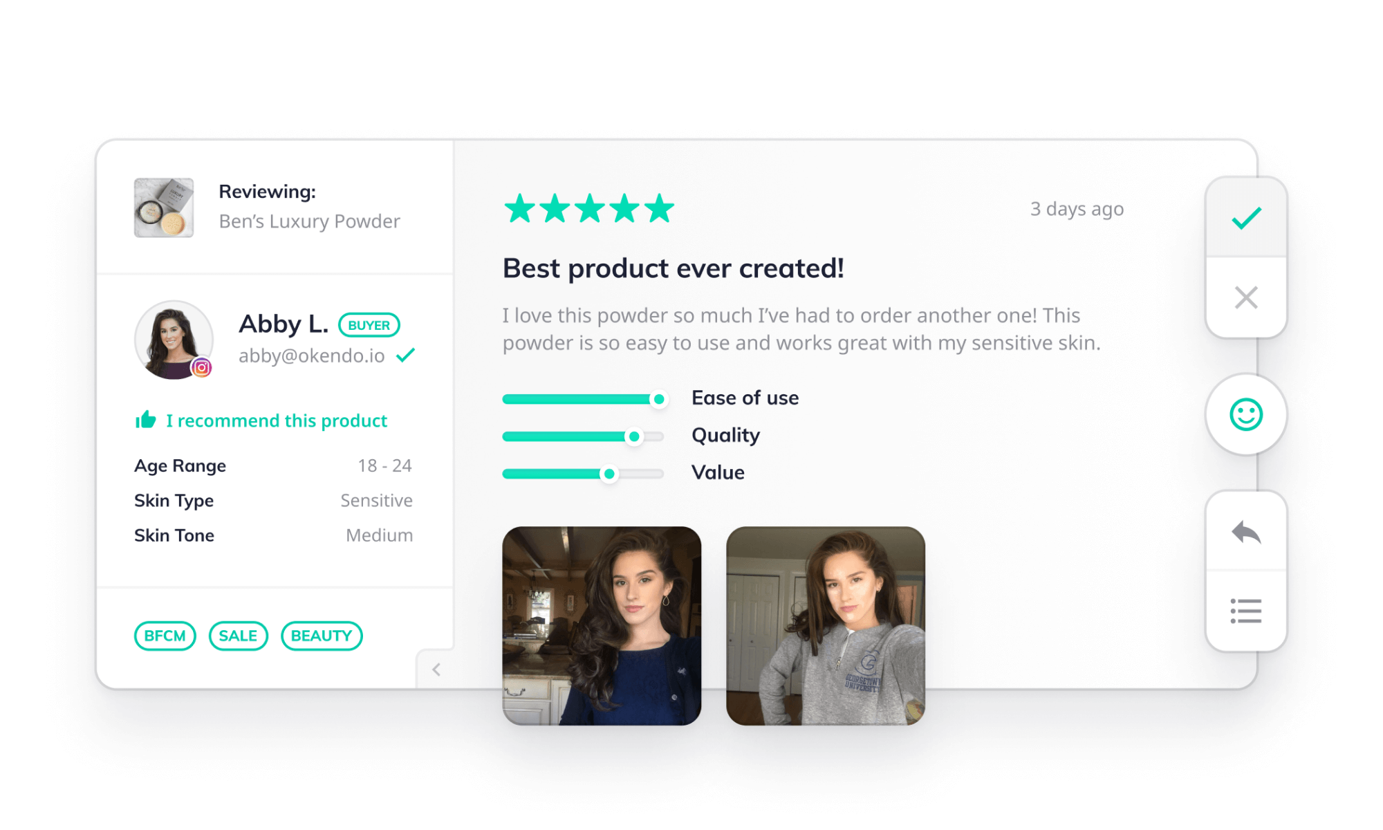 Review with moderation controls