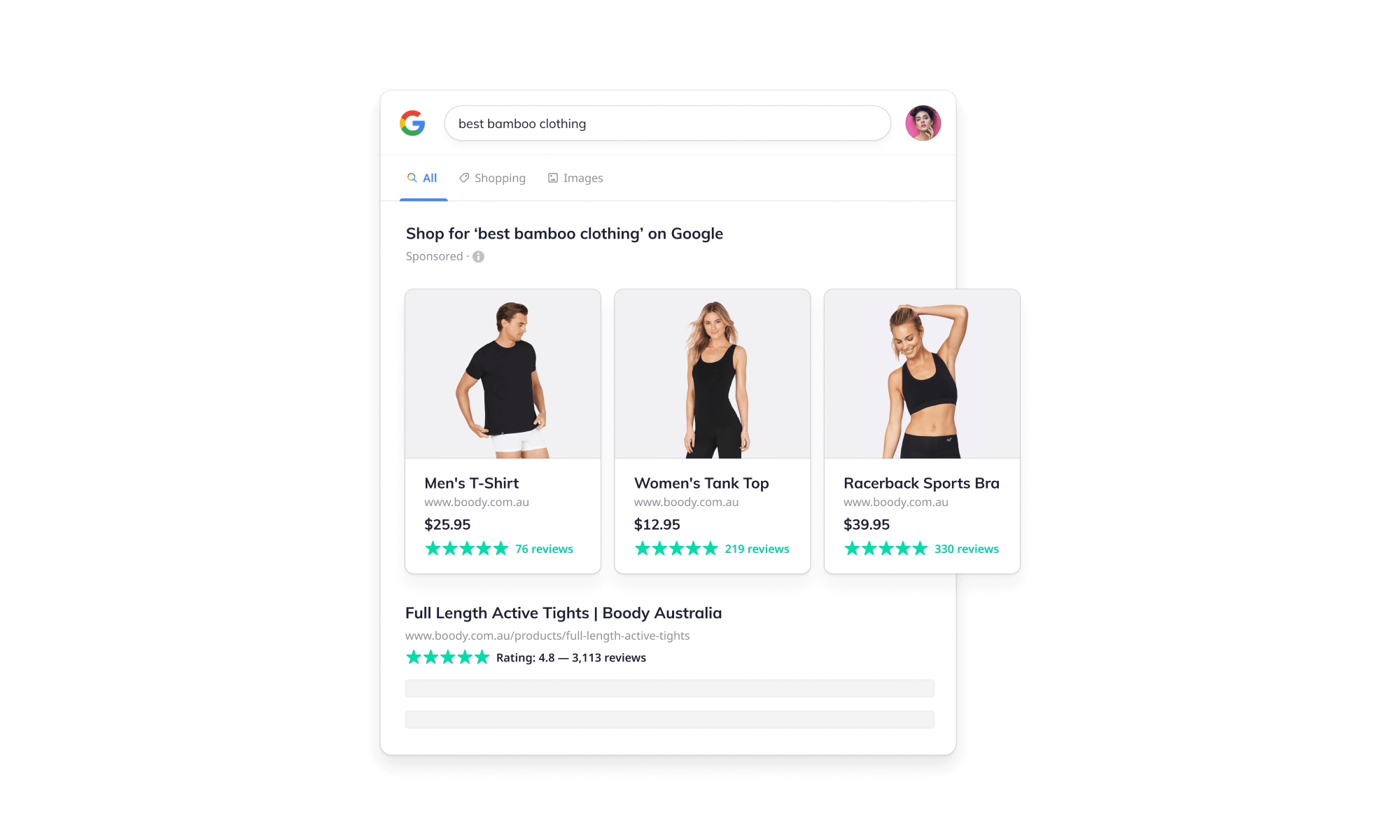 Google search results with rich snippets